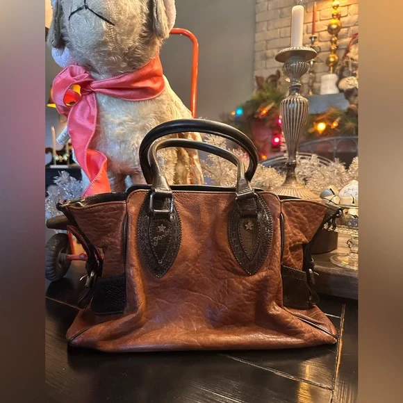 Fendi Etnico Two-Tone Leather Satchel - Picture 1 of 17